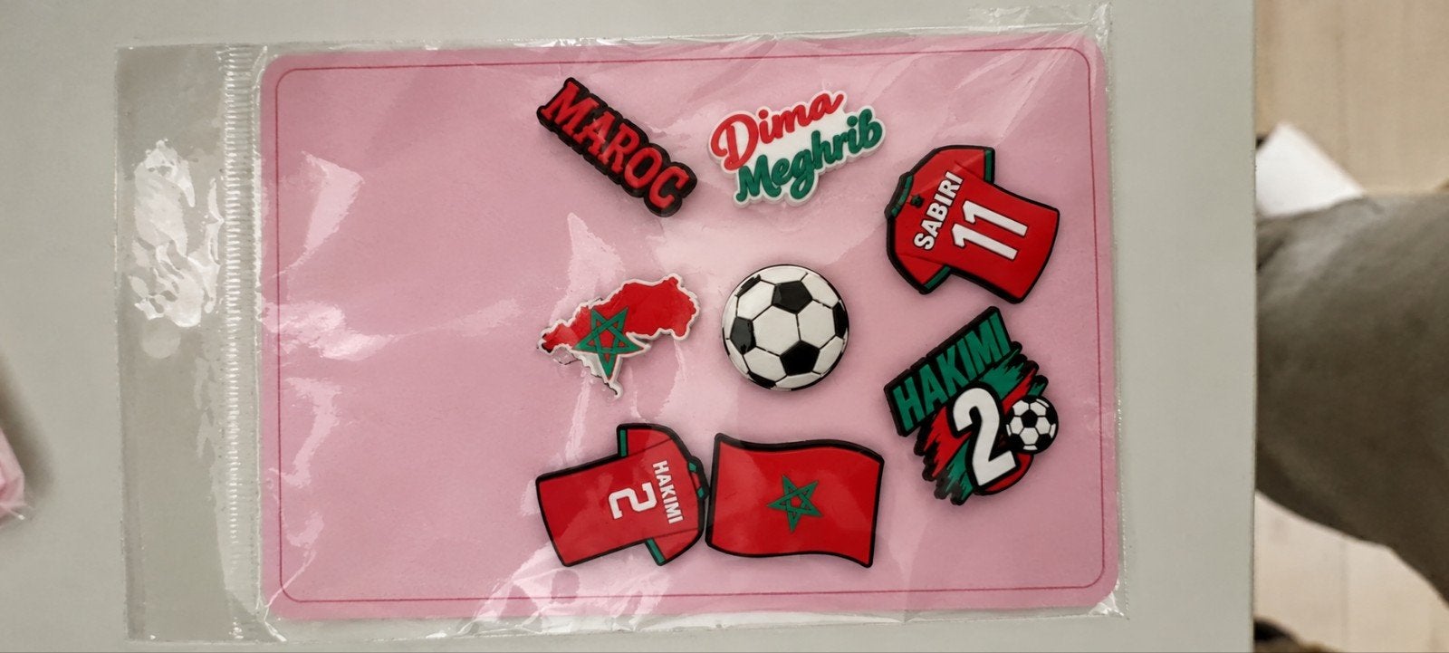 Marokko Voetbal Jibbitz Set - Hakimi, Sabiri, Vlag, Verzamelen, Ophalen of Verzenden, Nieuw, Buitenlandse clubs, Overige typen