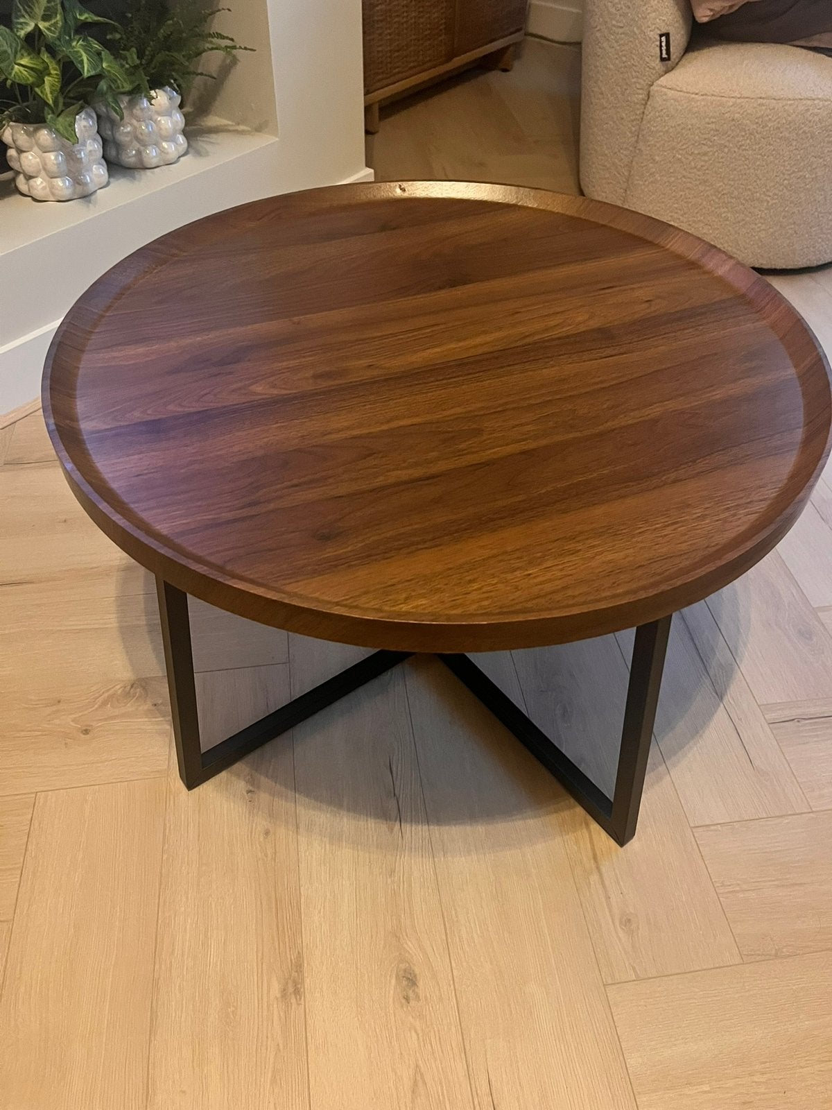 Bijzettafel Max Xenos - MDF/metaal - ø70x46 cm, Ophalen, Zo goed als nieuw, Rond, 50 tot 100 cm