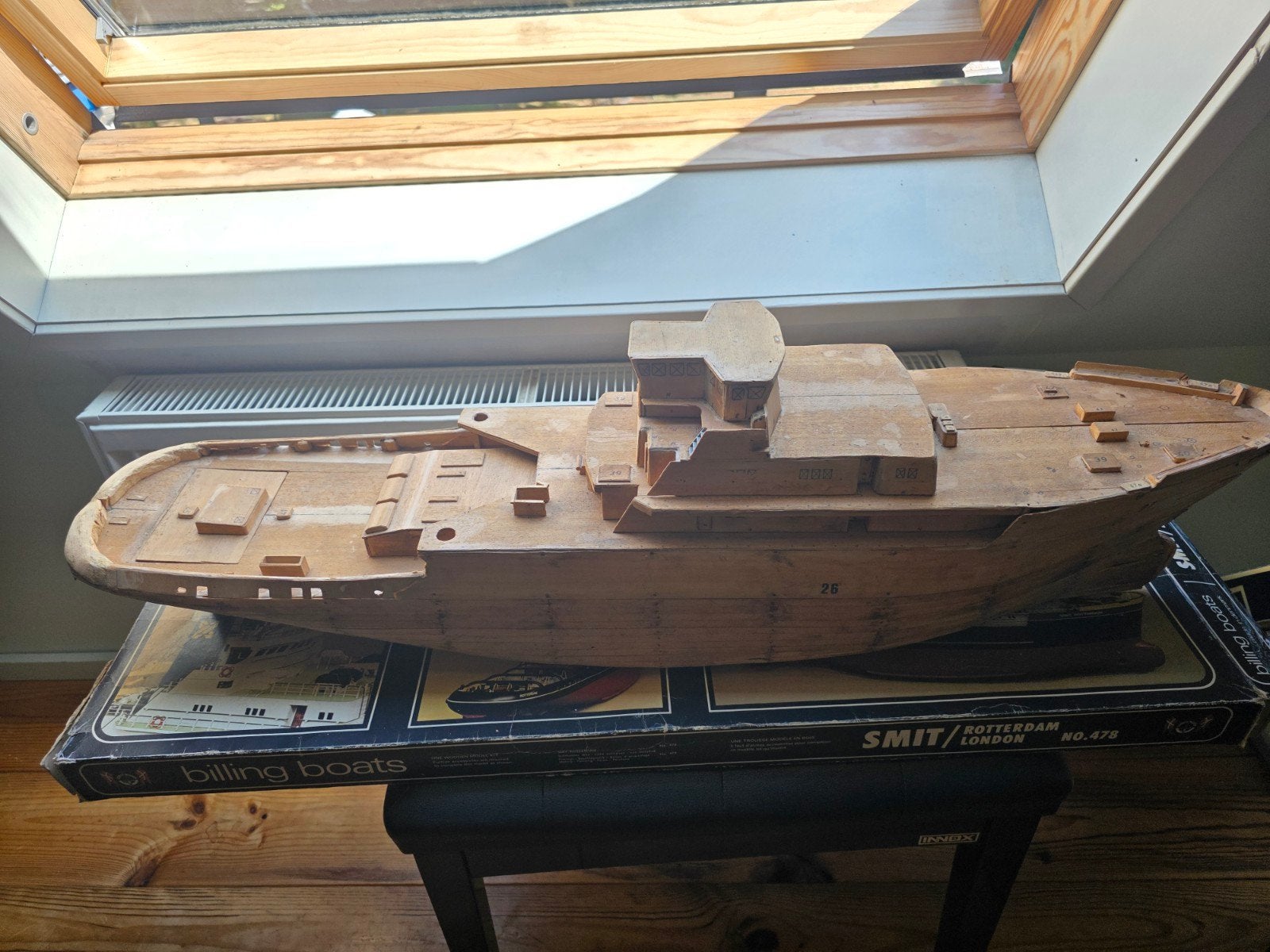 Oude houten modelbouw kit Smit Rotterdam (onvolledig), Ophalen, Gebruikt