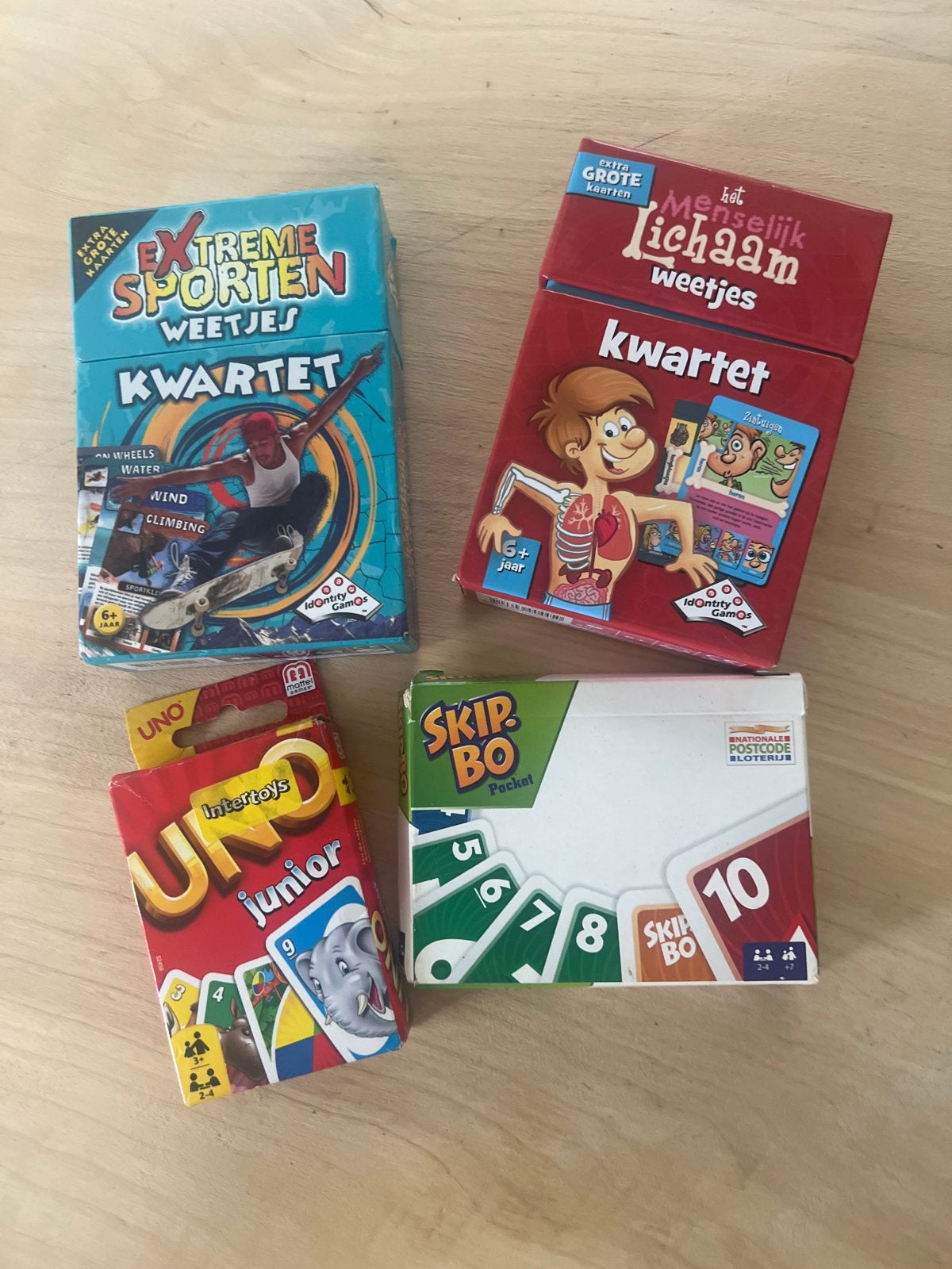 Kwartet en kaartspellen: Extreme Sporten, Lichaam, UNO, Skip, Een of twee spelers, Ophalen of Verzenden, Gebruikt