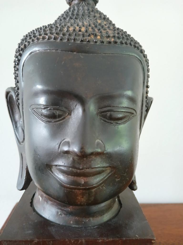 Boeddha hoofd, oud, brons?, Antiek en Kunst, Ophalen