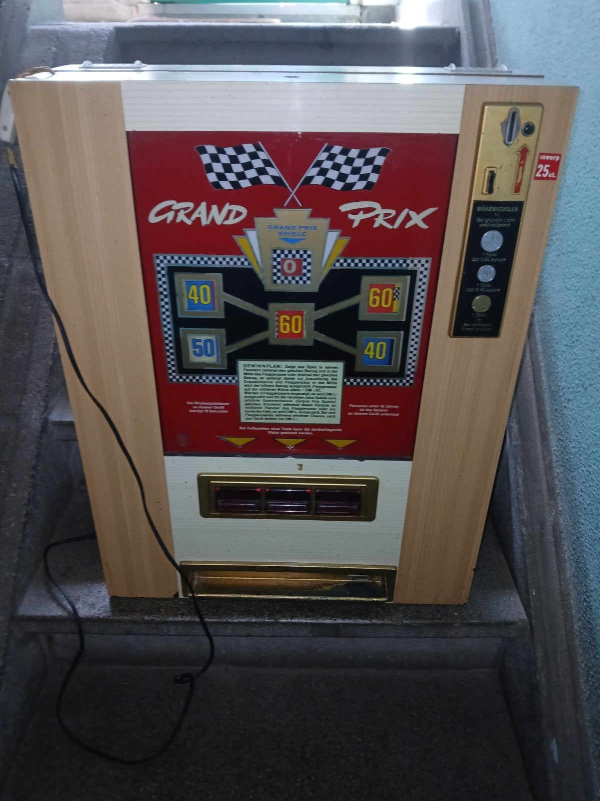 Vintage Grand Prix Gokkast - Werkt op 25 cent, Verzamelen, Automaten | Gokkasten en Fruitautomaten, Gebruikt, Overige munten, Ophalen of Verzenden