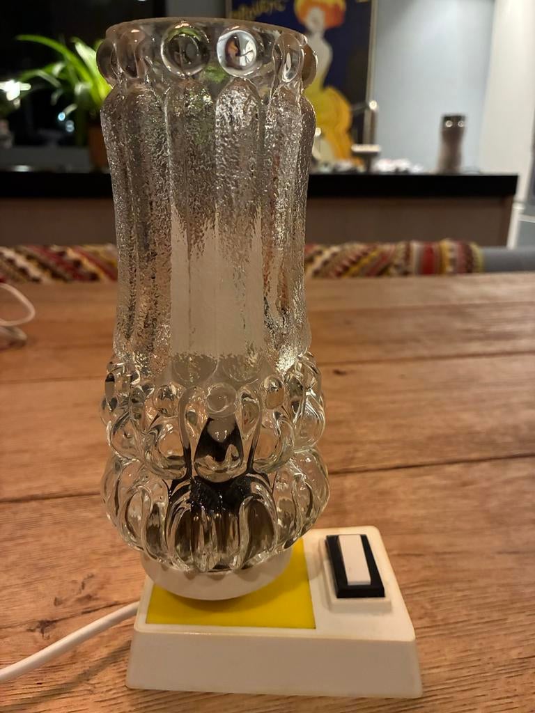 Vintage lamp Holtzapfel & Hutter met bubbelglas, jaren 70, Ophalen of Verzenden