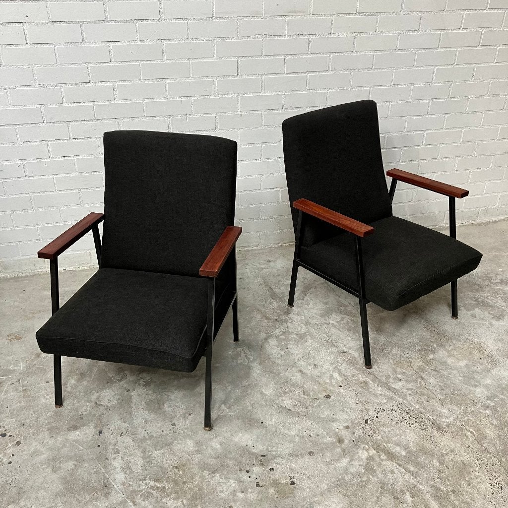 Vintage design fauteuils stoelen, Ophalen, Gebruikt, 75 tot 100 cm, 50 tot 75 cm