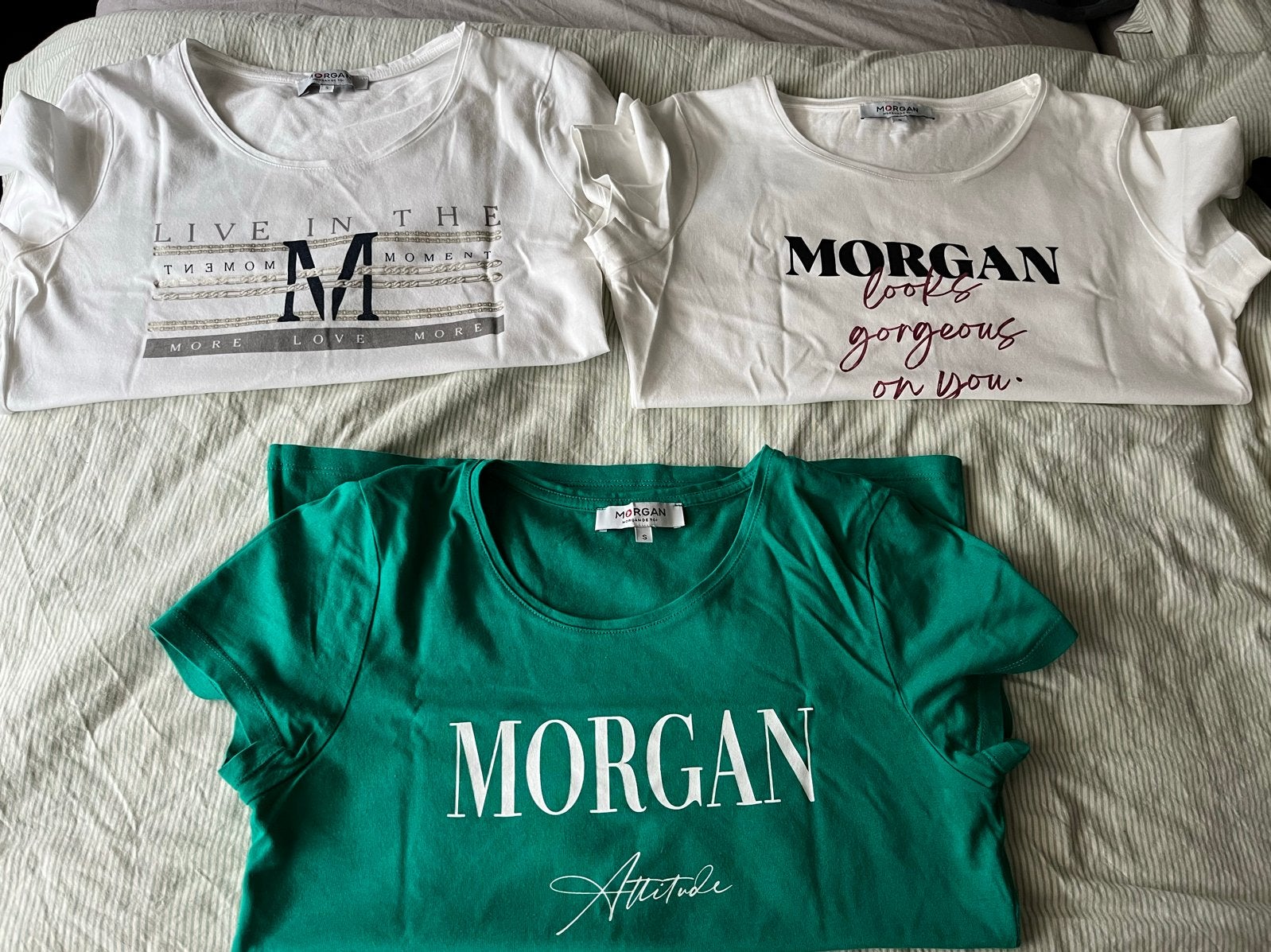 Morgan T-shirts (3 stuks) - Maat S, Wit, Ophalen of Verzenden, Zo goed als nieuw, Korte mouw