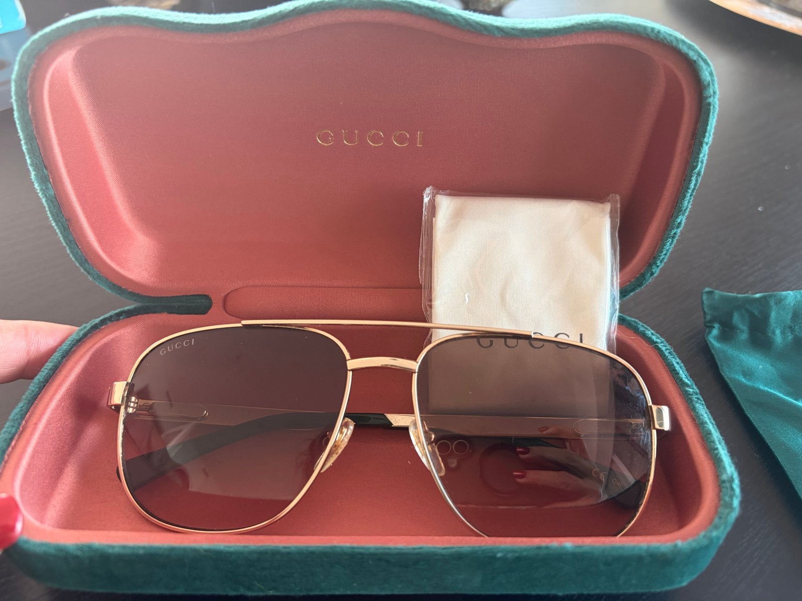 Gucci Zonnebril GG1223S - Zo goed als nieuw, Overige merken, Zonnebril, Bruin, Ophalen of Verzenden