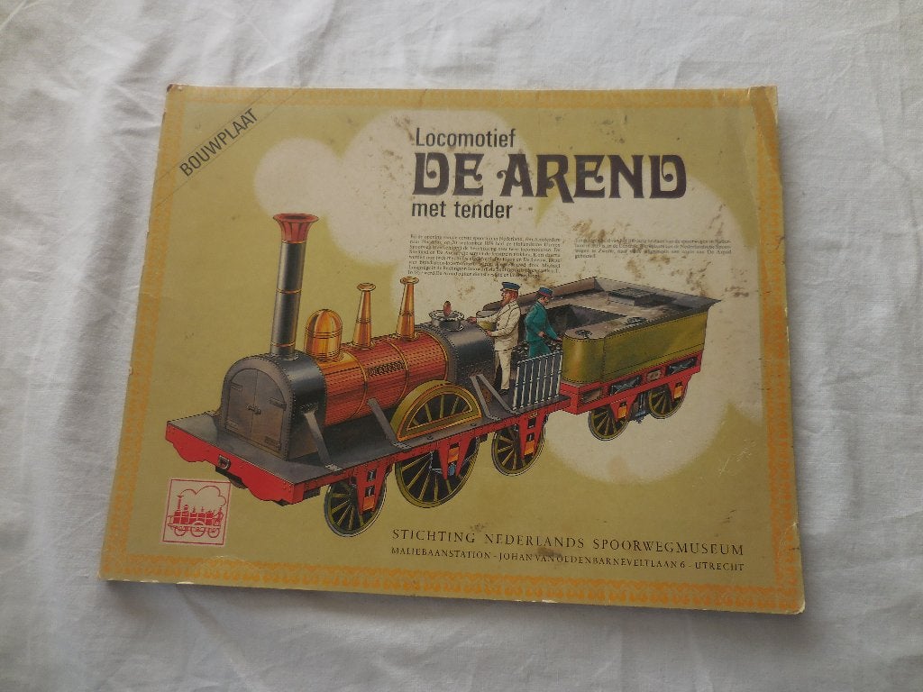 Bouwplaat Locomotief De Arend met Tender, Zo goed als nieuw, Ophalen, Overige merken, Groter dan 1:32