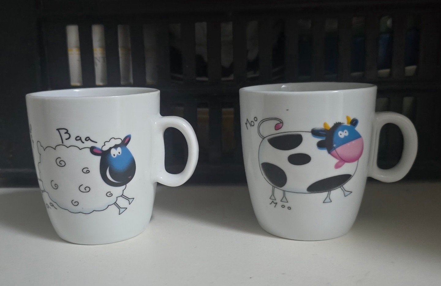 Leuke mokken met schaap en koe - Zo goed als nieuw, Ophalen of Verzenden, Zo goed als nieuw, Keramiek, Mok