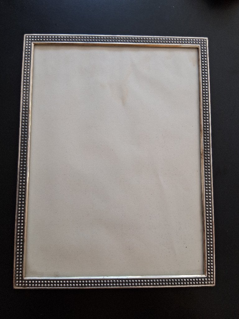 Zilverkleurige fotolijst met nopjes *eureka*, Antiek en Kunst, Ophalen of Verzenden
