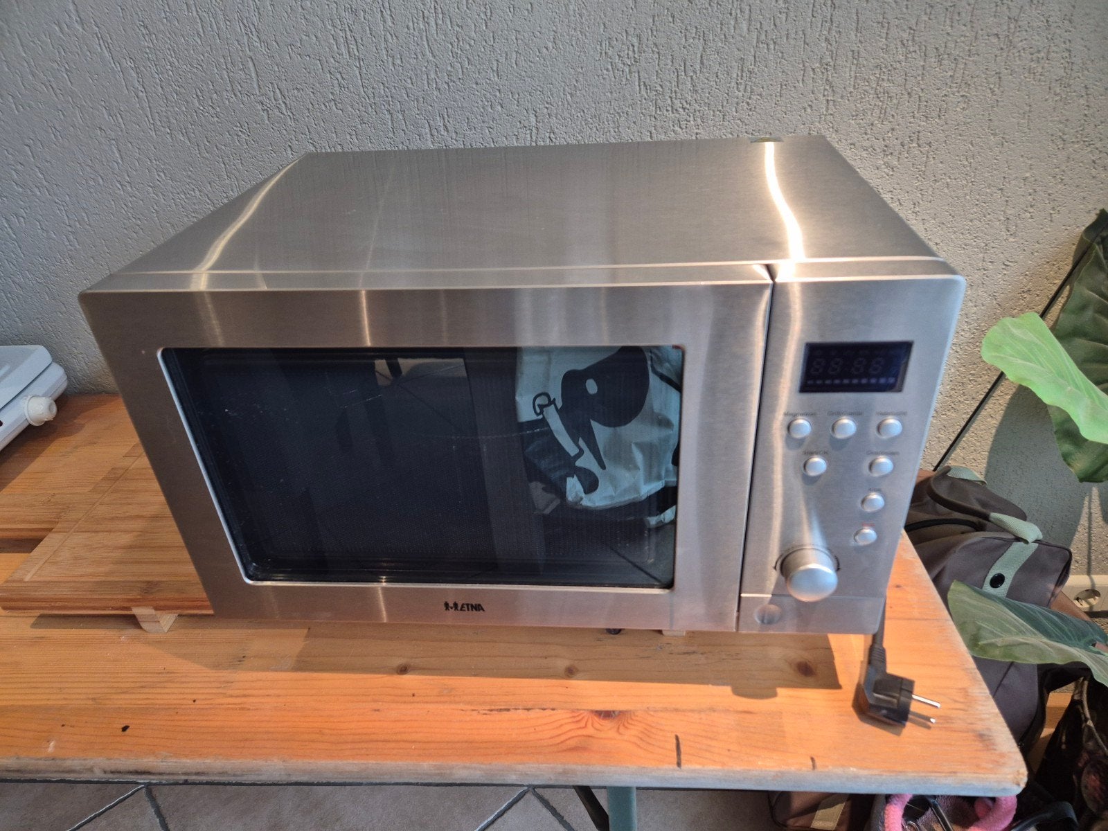 ETNA Combi magnetron oven, Witgoed en Apparatuur, Ophalen, Combimagnetron, Zo goed als nieuw, Draaiplateau