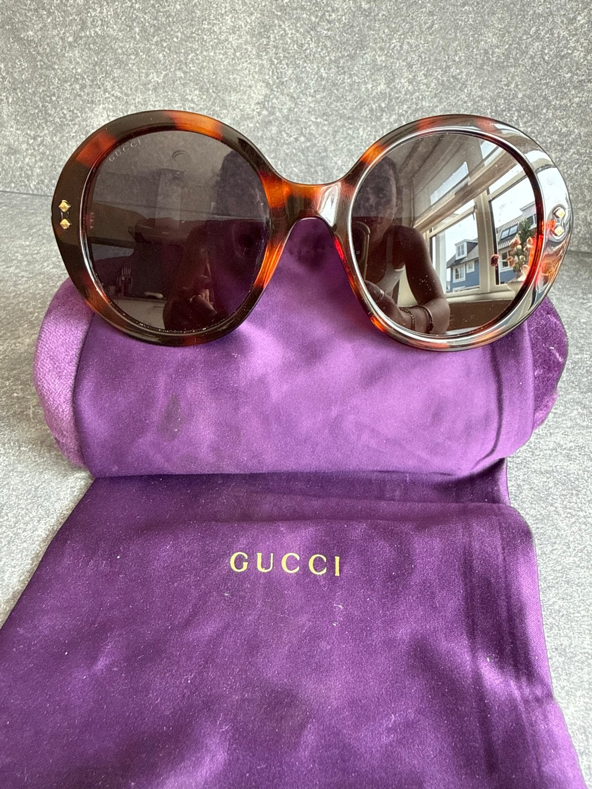 Gucci Zonnebril GG1081S - Bruin Schildpad, Verzenden, Zo goed als nieuw, Bruin, Zonnebril