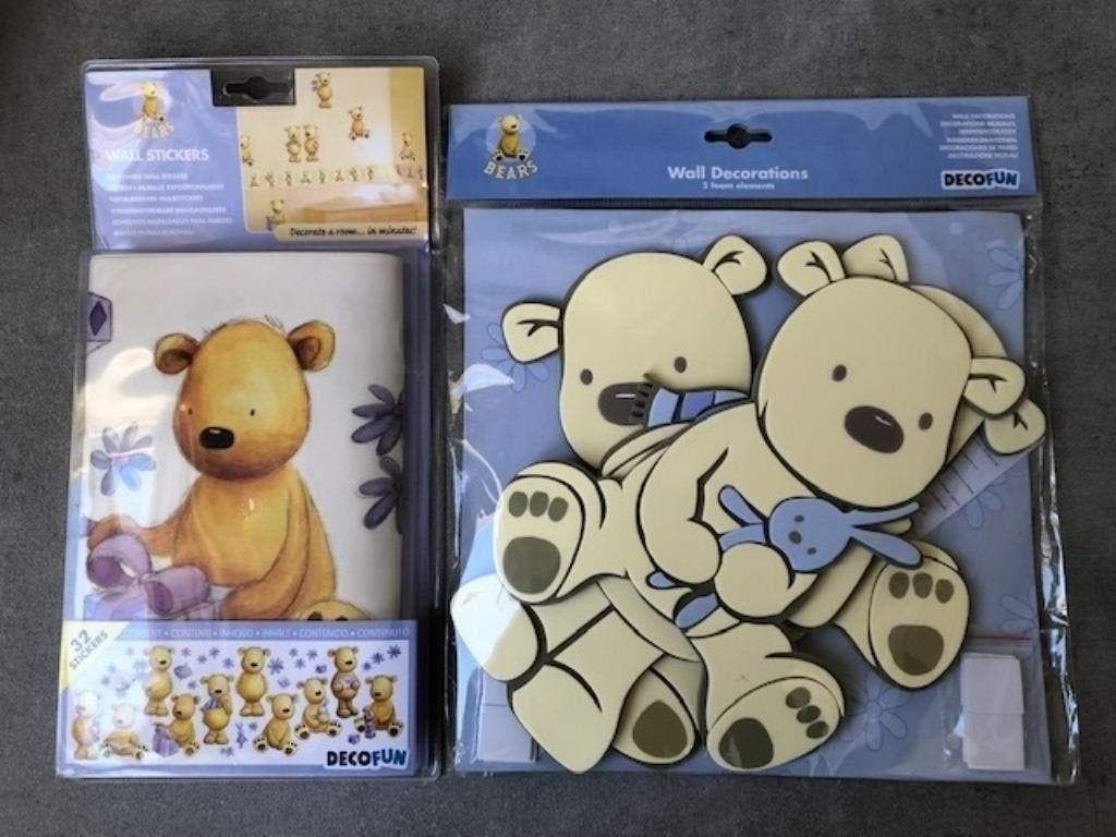 32 beren muurstickers en 3 beer foam figuren NIEUW IN VERPAK, Kinderen en Baby's, Kinderkamer | Inrichting en Decoratie, Ophalen of Verzenden
