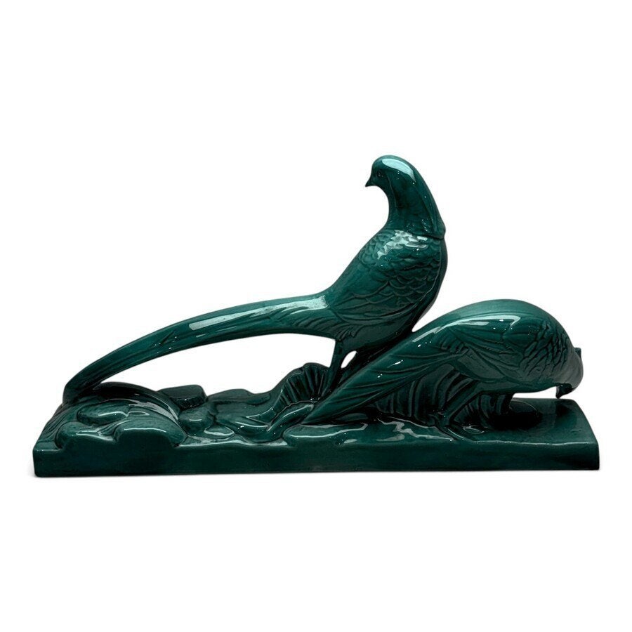 Frans majolica sculptuur met fazanten, Ophalen of Verzenden