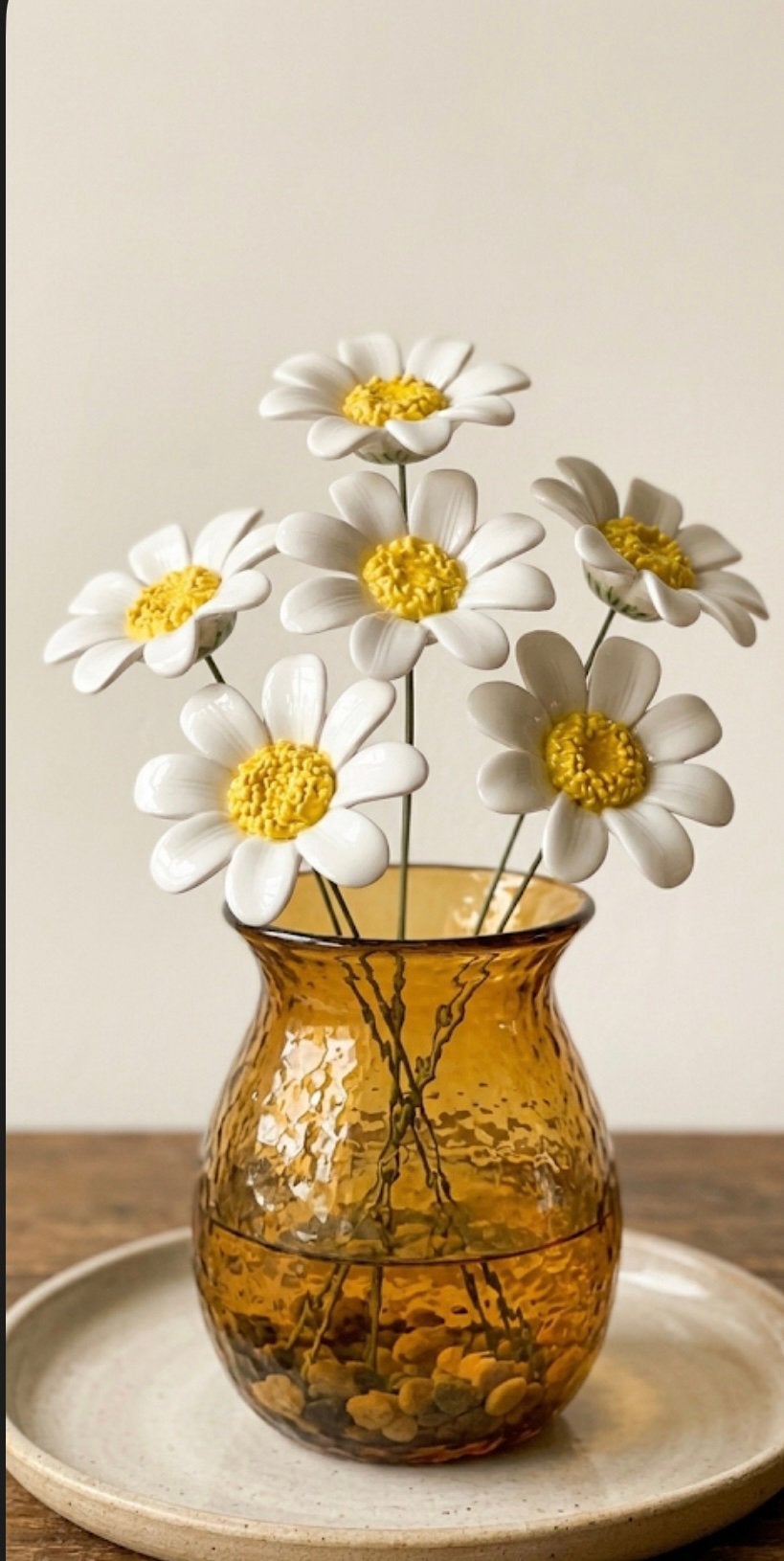 NIEUW !! Superleuke keramieken margrietjes. 6 stuks, Steen/keramiek, Ophalen of Verzenden, Nieuw