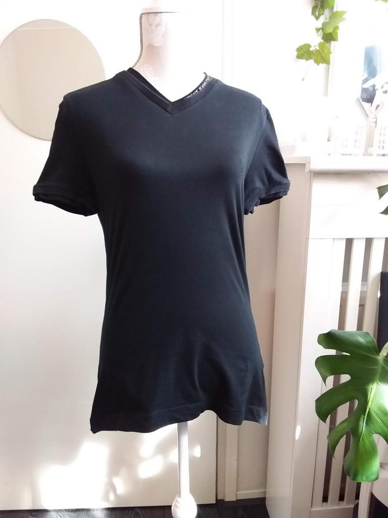 Versace couture shirt. Maat L, Ophalen of Verzenden, Zo goed als nieuw, Zwart, Korte mouw