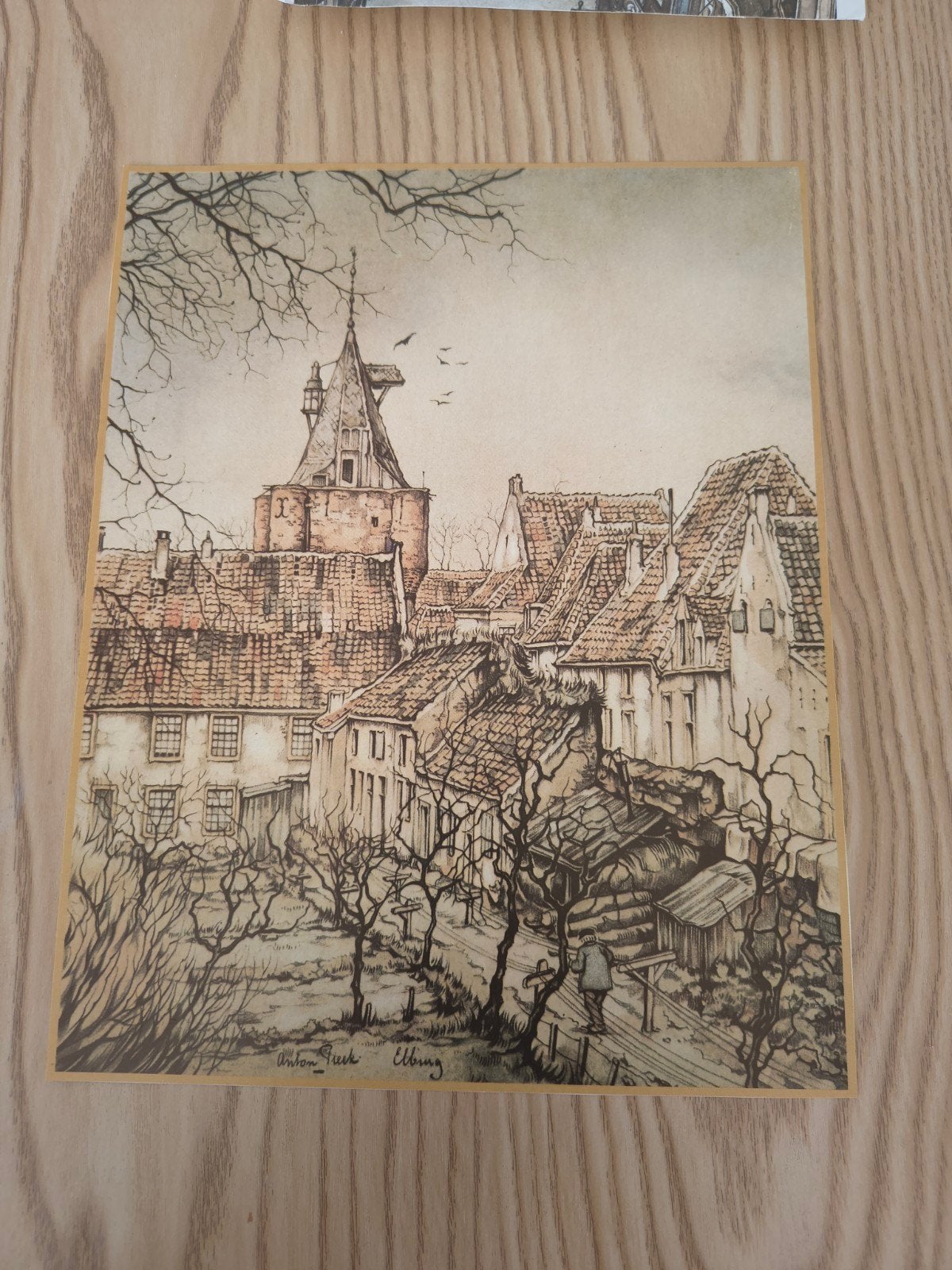 Anton Pieck reproductie .vischpoort in Elburg, Ophalen