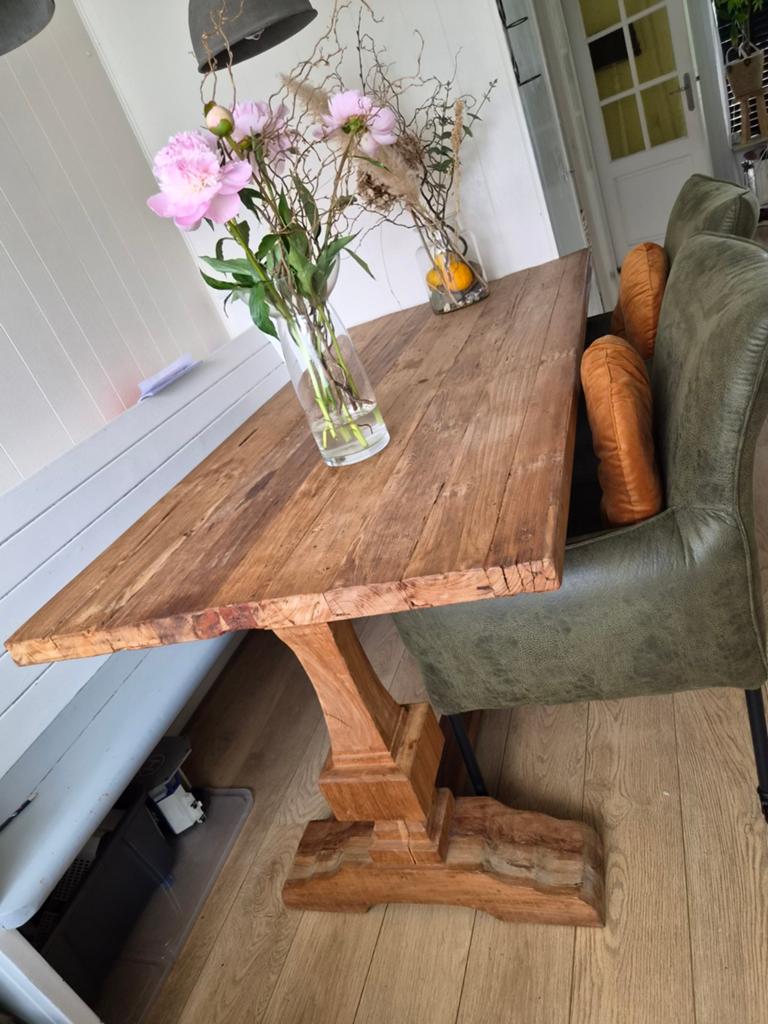 Kloostertafel handgemaakt 180x90, Huis en Inrichting, Tafels | Eettafels, Ophalen, Gebruikt, 50 tot 100 cm, 150 tot 200 cm