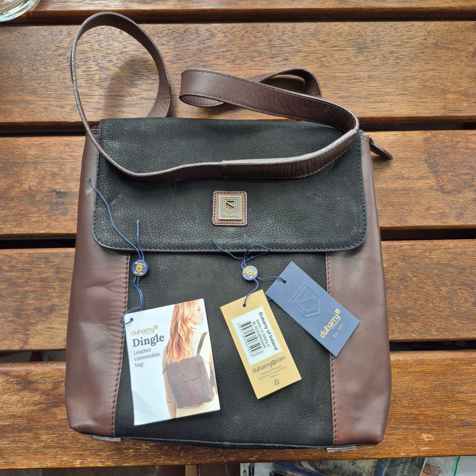 Dubarry Dingle damestas rugzak crossbody zwart-bruin, Ophalen of Verzenden, Zo goed als nieuw, Overige kleuren, Overige typen