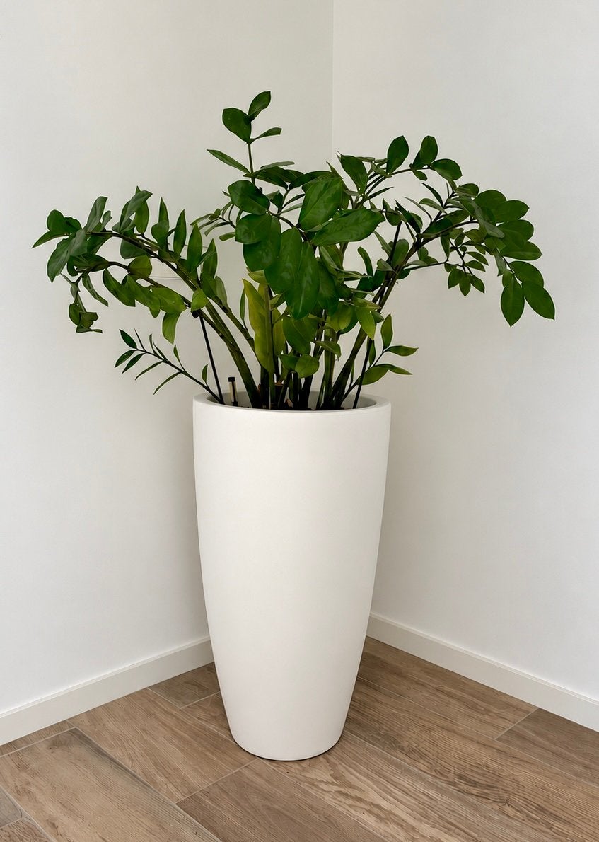 Elho pot met plant wit kunststof, Tuin en Terras, Ophalen, Kunststof, Minder dan 30 cm, Rond
