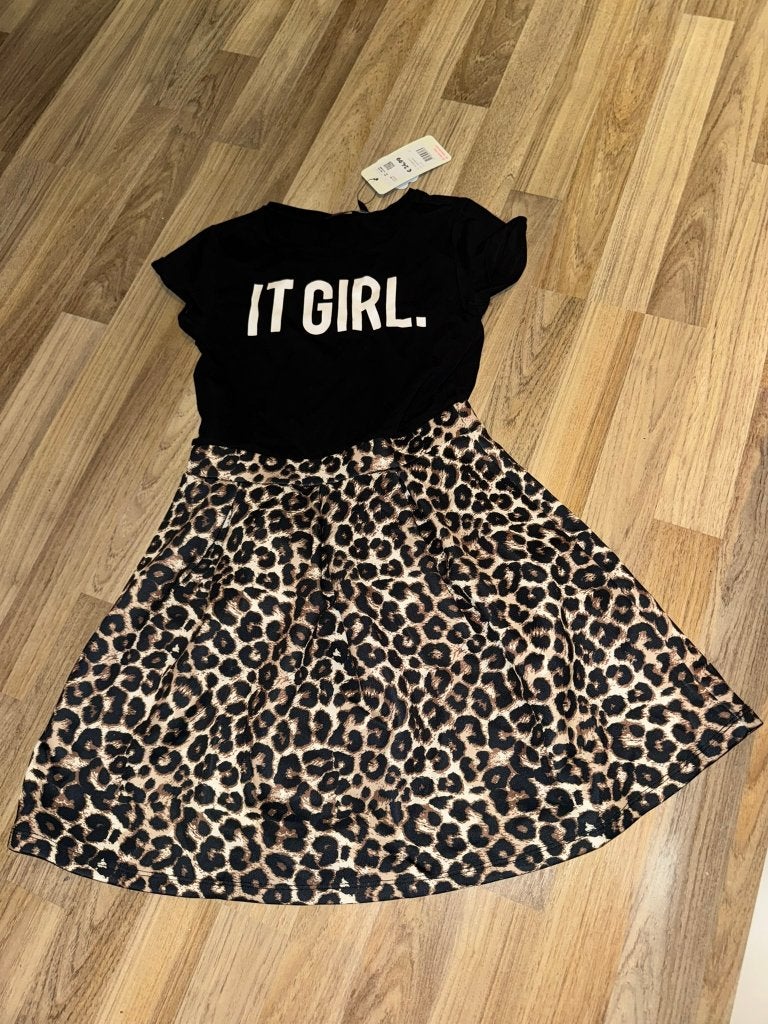 Coolcat jurk jurkje 146 152 panterprint, Verzenden, Nieuw, Meisje, Jurk of Rok