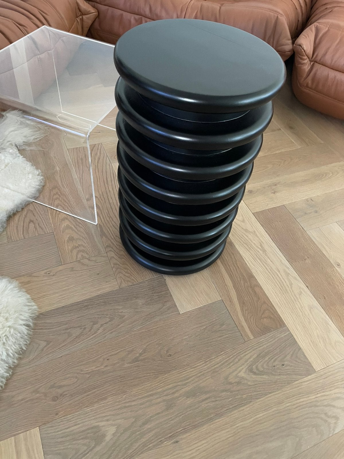 Loods5 tosca pilaar console tafeltje bijzettafel piëdestal, Ophalen, Zo goed als nieuw, Rond, 45 tot 60 cm