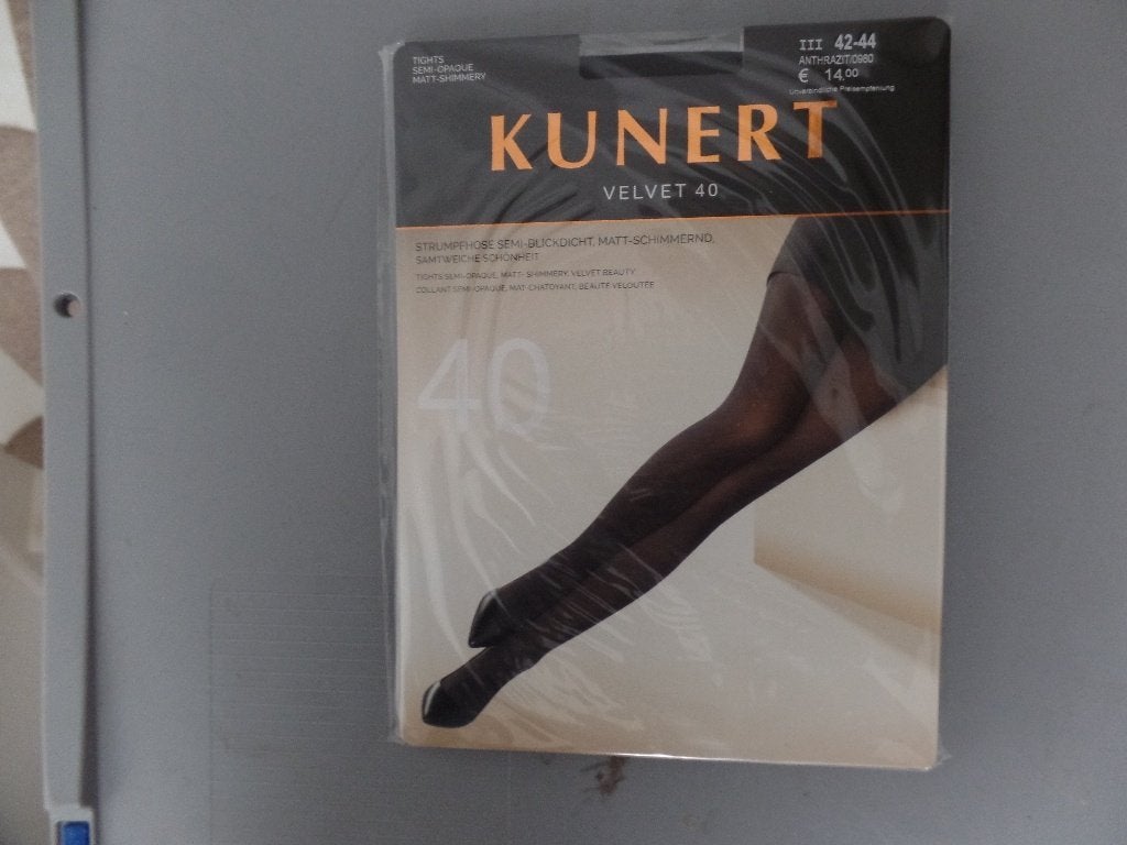 Panty Velvet 40 Kunert (antraciet), Verzenden, Nieuw, Grijs, Panty