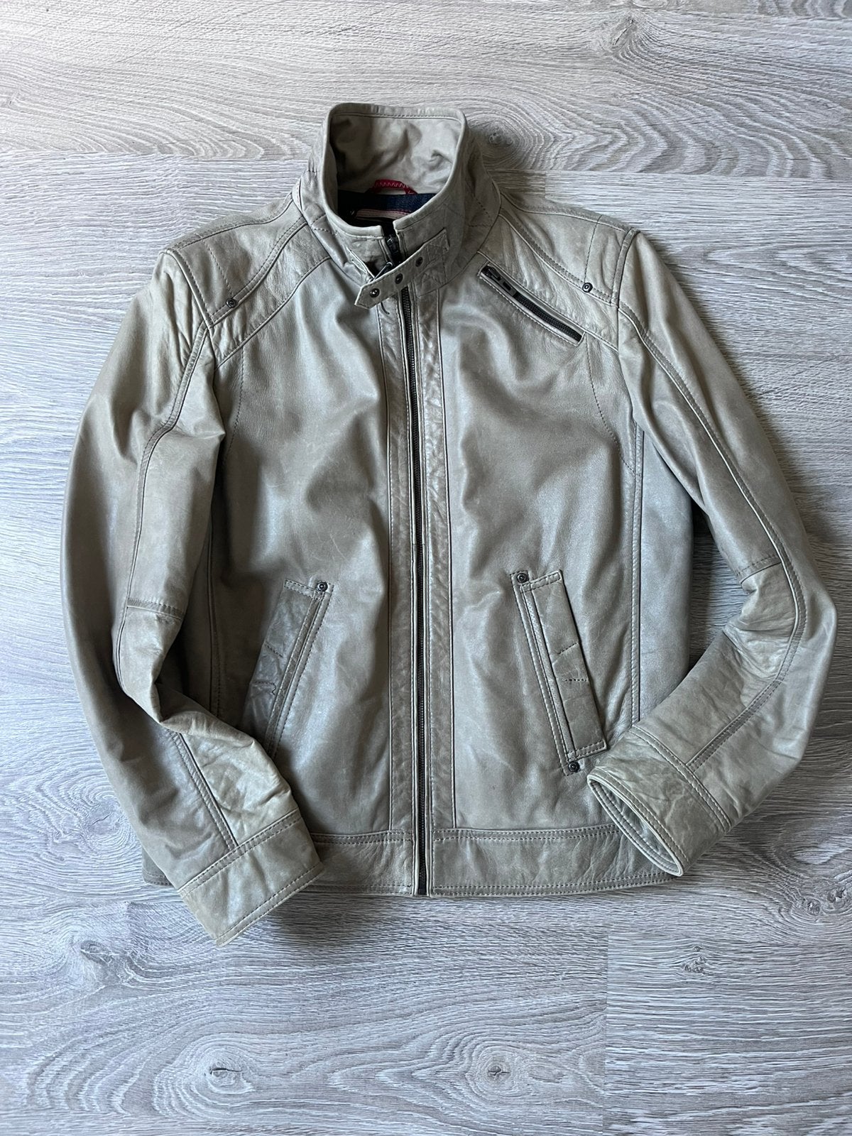 DNR Leren Jas Maat 50 (M) - Zo Goed als Nieuw, Ophalen of Verzenden, Zo goed als nieuw, Maat 46/48 (XL) of groter, Beige