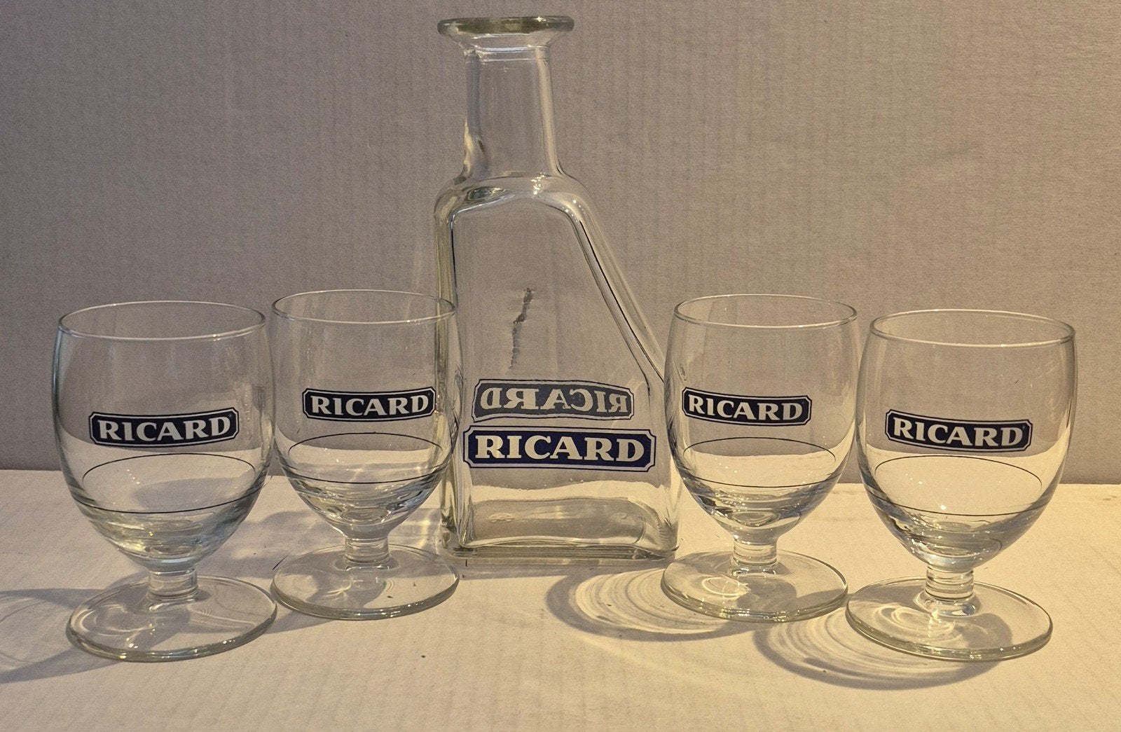 Ricard setje (E), Ophalen of Verzenden, Zo goed als nieuw, Borrel- of Shotglas