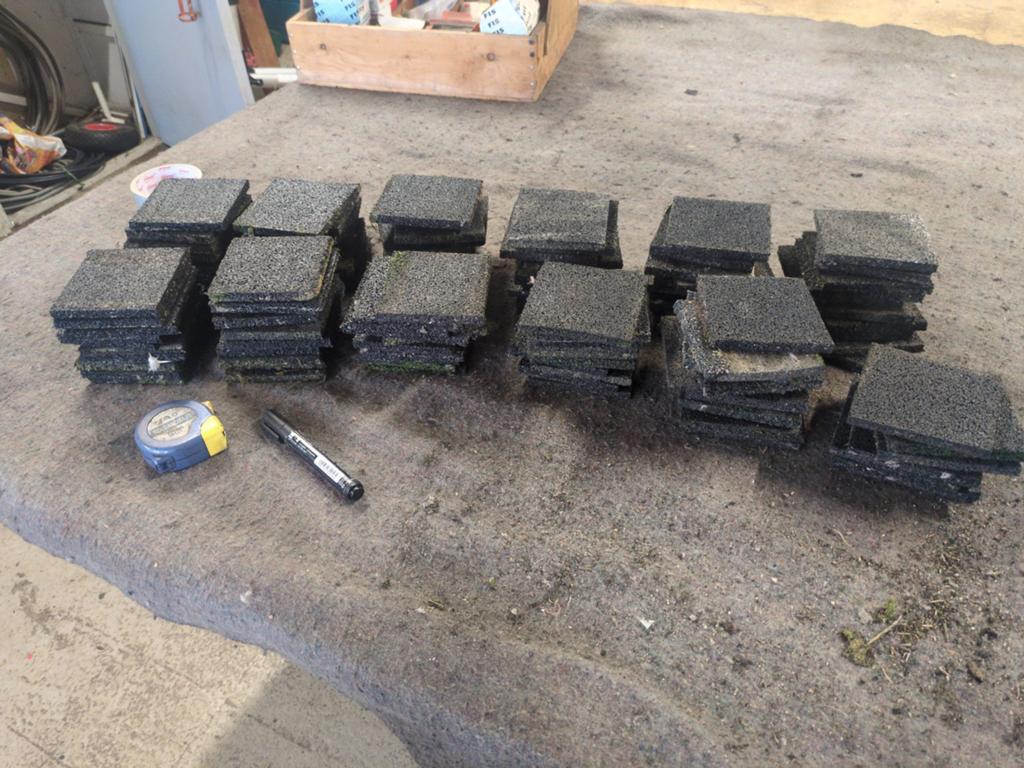 Tegeldrager, Ophalen, Gebruikt, Rubber, Terrastegels