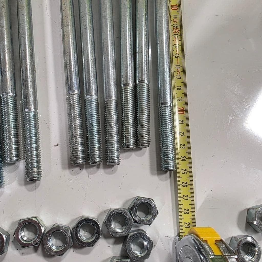 16 nieuwe lange  M12 bouten 250 mm met moeren, 100 tot 250 mm, Nieuw, Ophalen of Verzenden, X