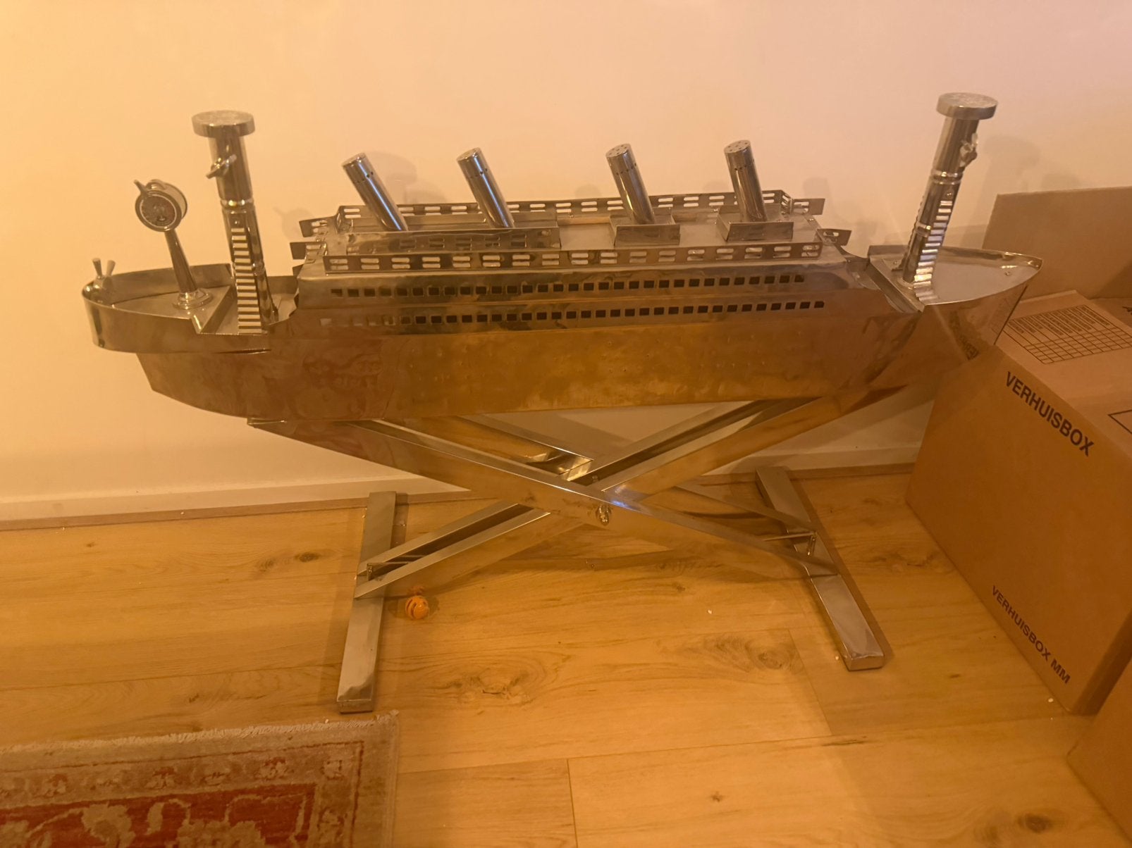 Prachtige titanic boot tafel art deco, Antiek en Kunst, Ophalen of Verzenden