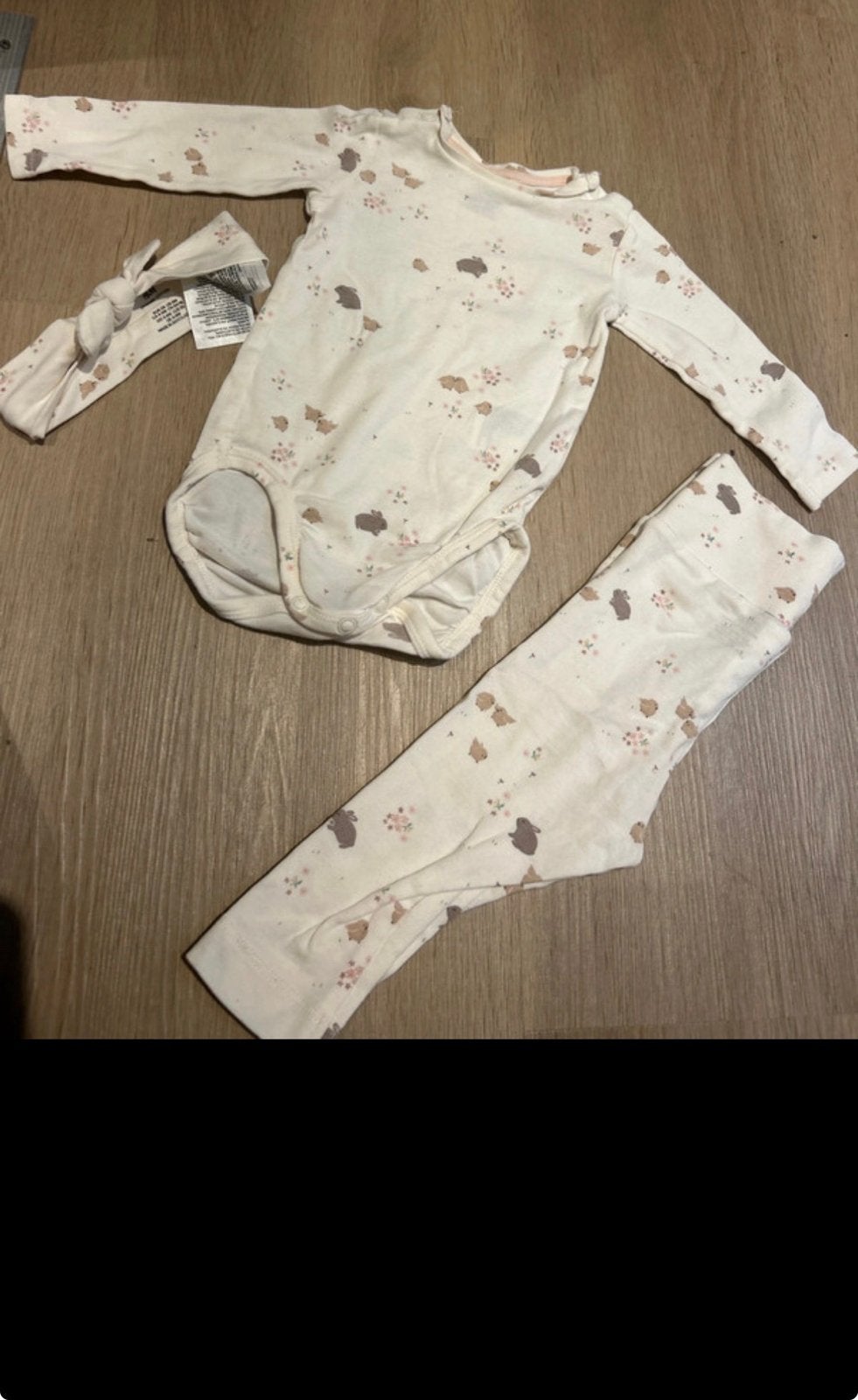 Schattige baby set: romper, broekje en haarbandje maat 5, Kinderen en Baby's, Ophalen of Verzenden, Zo goed als nieuw, Maat 62