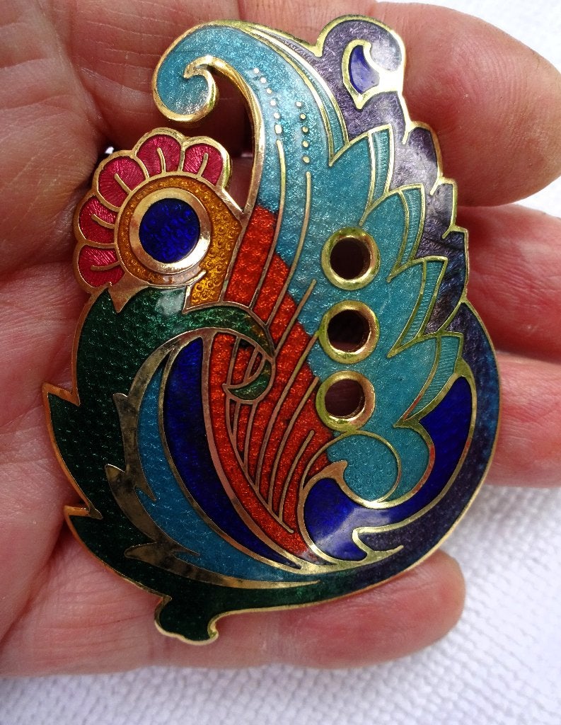 Geëmailleerde cloisonné techniek broche * floral, Overige materialen, 4 tot 7 cm, Overige kleuren, Ophalen of Verzenden