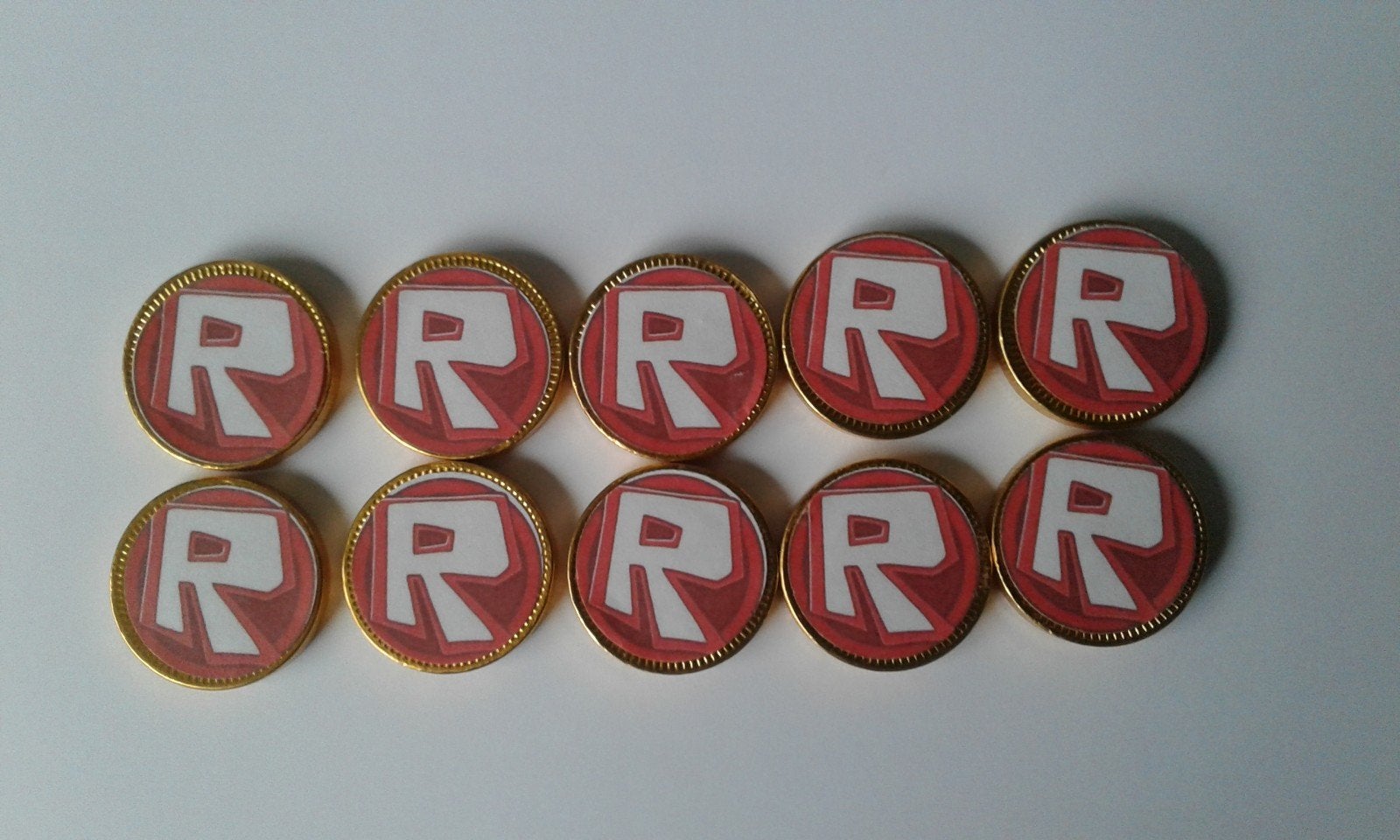 Set van 10 Roblox traktatie chocolademunten, Hobby en Vrije tijd, Ophalen of Verzenden, Nieuw, Versiering, Verjaardag
