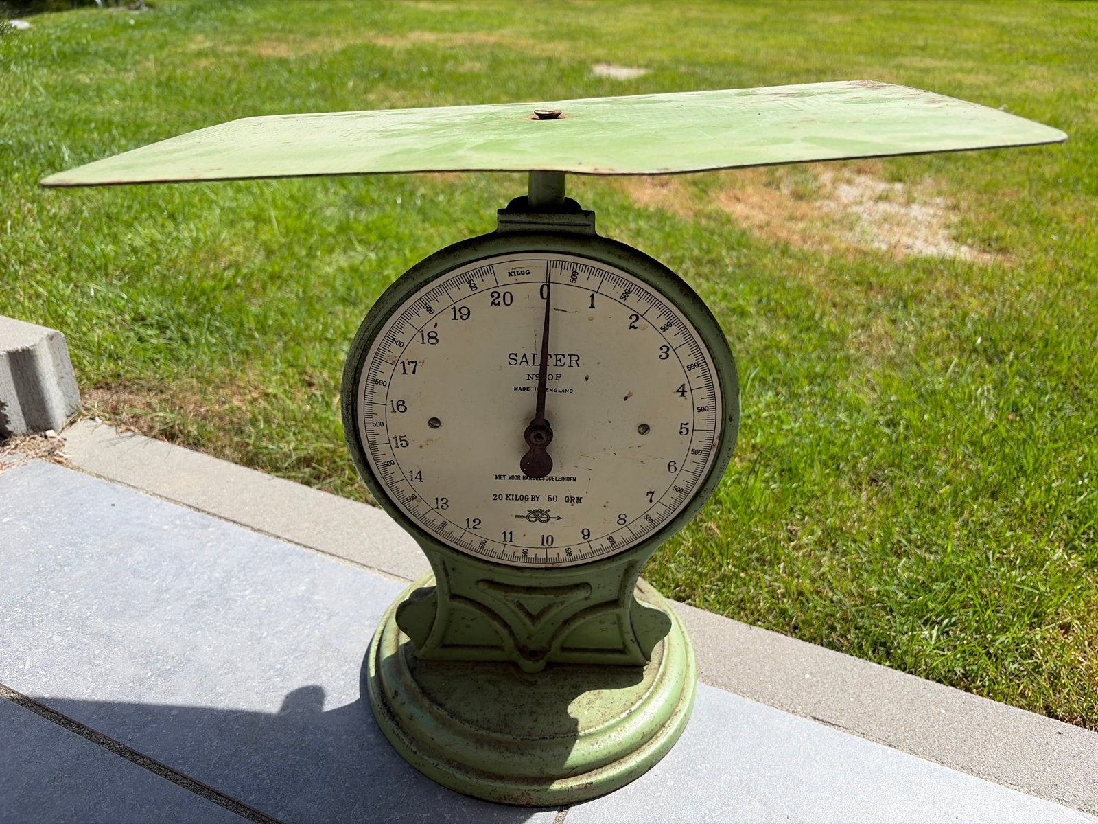 Antieke Salter weegschaal - Groen, 20 kg, Ophalen, Gebruikt, Overige typen, Minder dan 50 kg