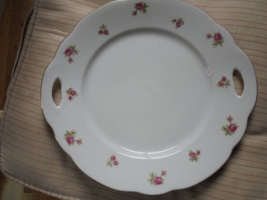 Gebakschaal Winterling Marktleuthen Bavaria met roze roosjes, Antiek en Kunst, Antiek | Schalen, Ophalen of Verzenden