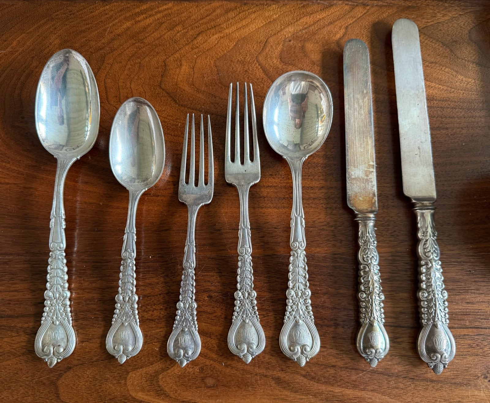 Antiek 1900 Tiffany & Co. Sterling Zilver Bestek Florentine, Ophalen of Verzenden
