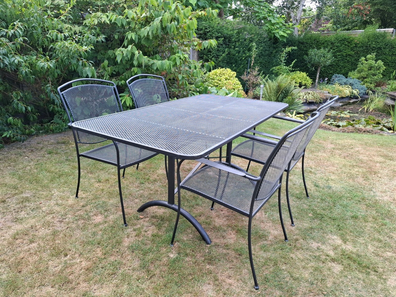 Royal Garden 4 tuinstoelen 1 klaptafel, Ophalen, Gebruikt, Metaal, Stapelbaar