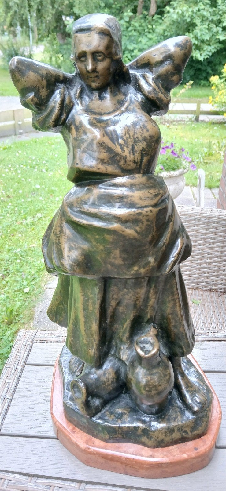 Zwaar bronzen beeld van László Beszédes (1874-1922), Gepatineerd, Ophalen of Verzenden, Brons, Beeld