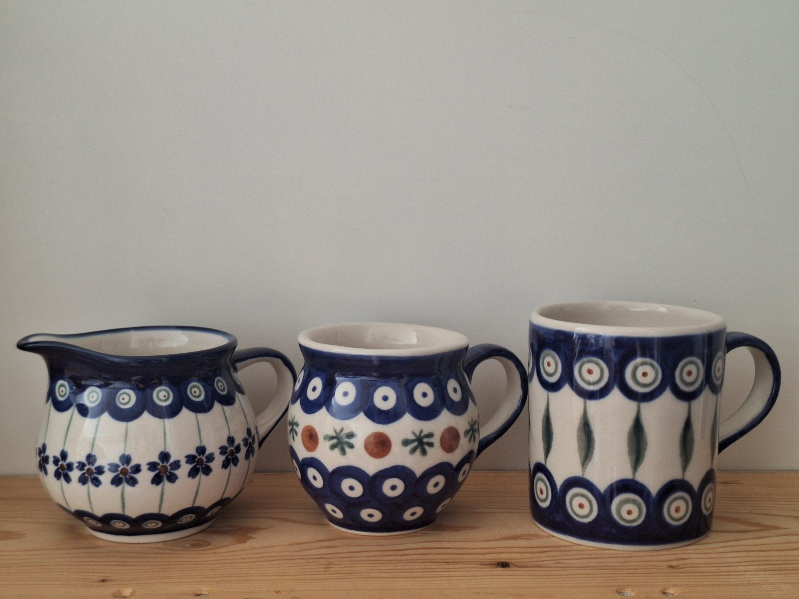 Bunzlau Keramiek Set: Melkkannetje, Mok en Kopje, Ophalen of Verzenden