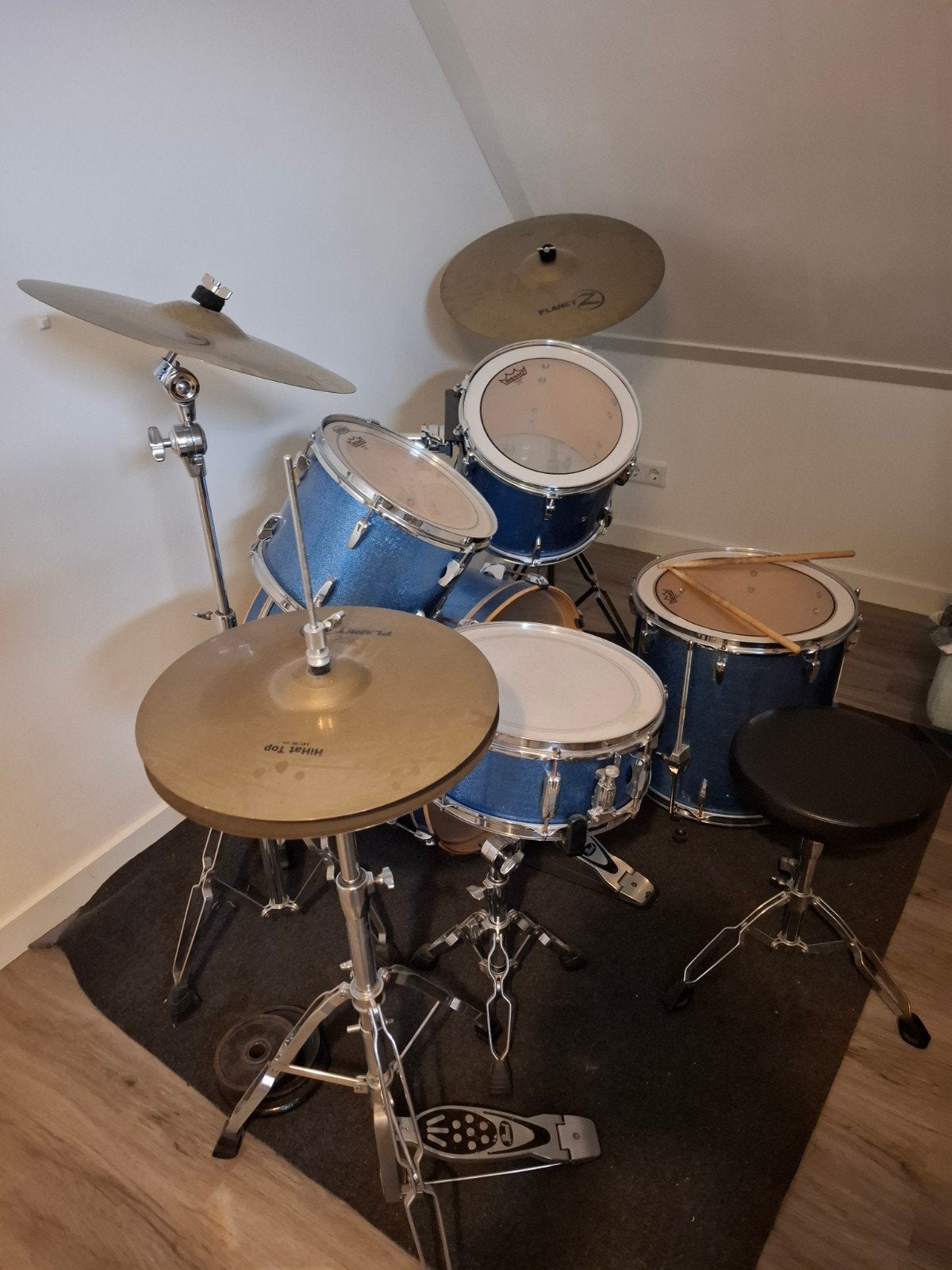 Pearl Export Series Drumstel - Blauw Glitter, Ophalen, Gebruikt, Pearl