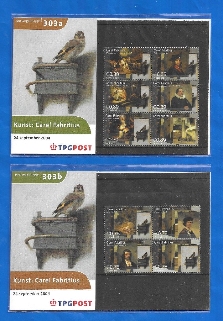 Postzegelmapje 303 A & B - Kunst: Carel Fabritius, Verzenden, Na 1940, Postfris
