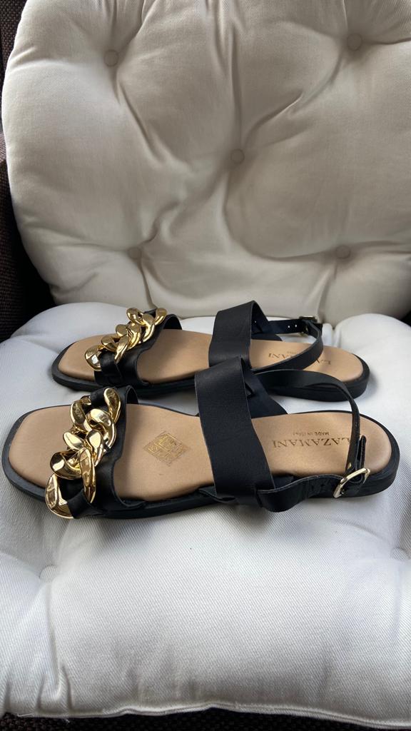 Lazamani sandalen nieuw maat 38.leder zwart., Kleding | Dames, Schoenen, Zwart, Nieuw, Sandalen of Muiltjes, Ophalen of Verzenden