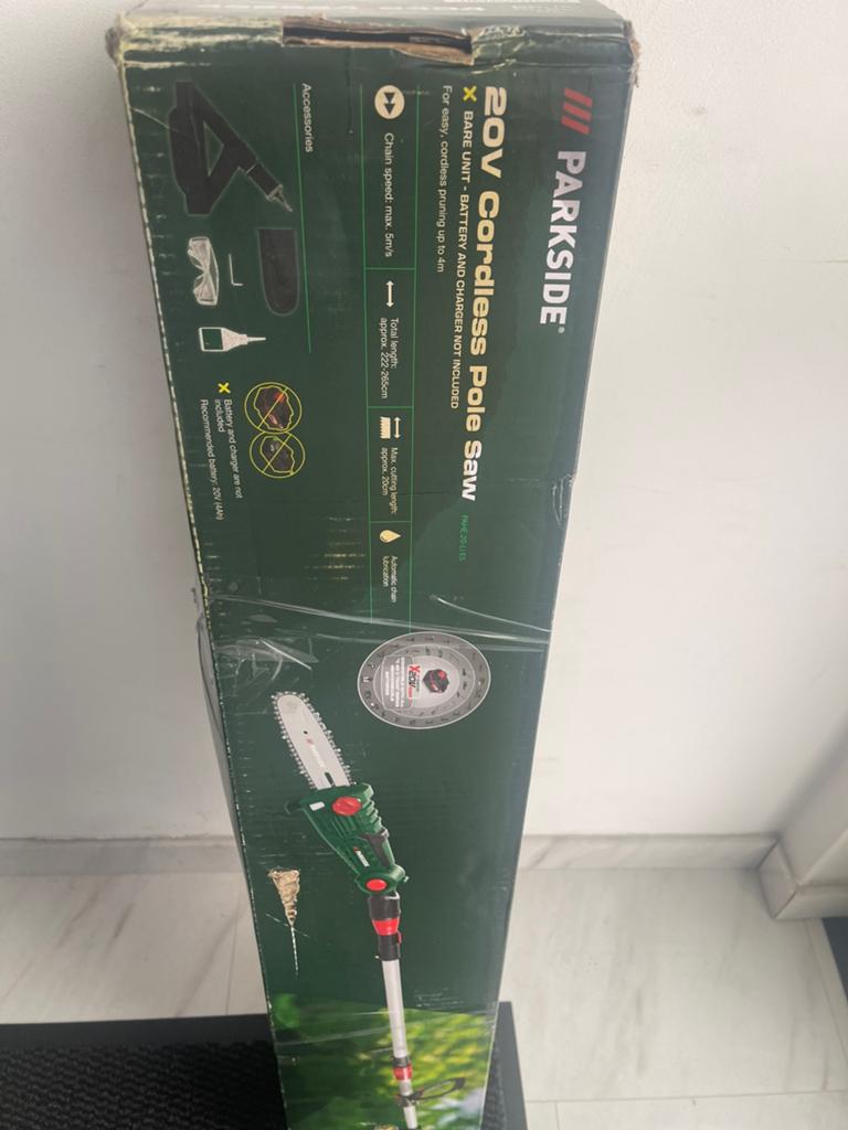 PARKSIDE 20v cordless pole saw pahe 20-li e5 prijs, Tuin en Terras, Ophalen of Verzenden, Zo goed als nieuw, Minder dan 20 mm