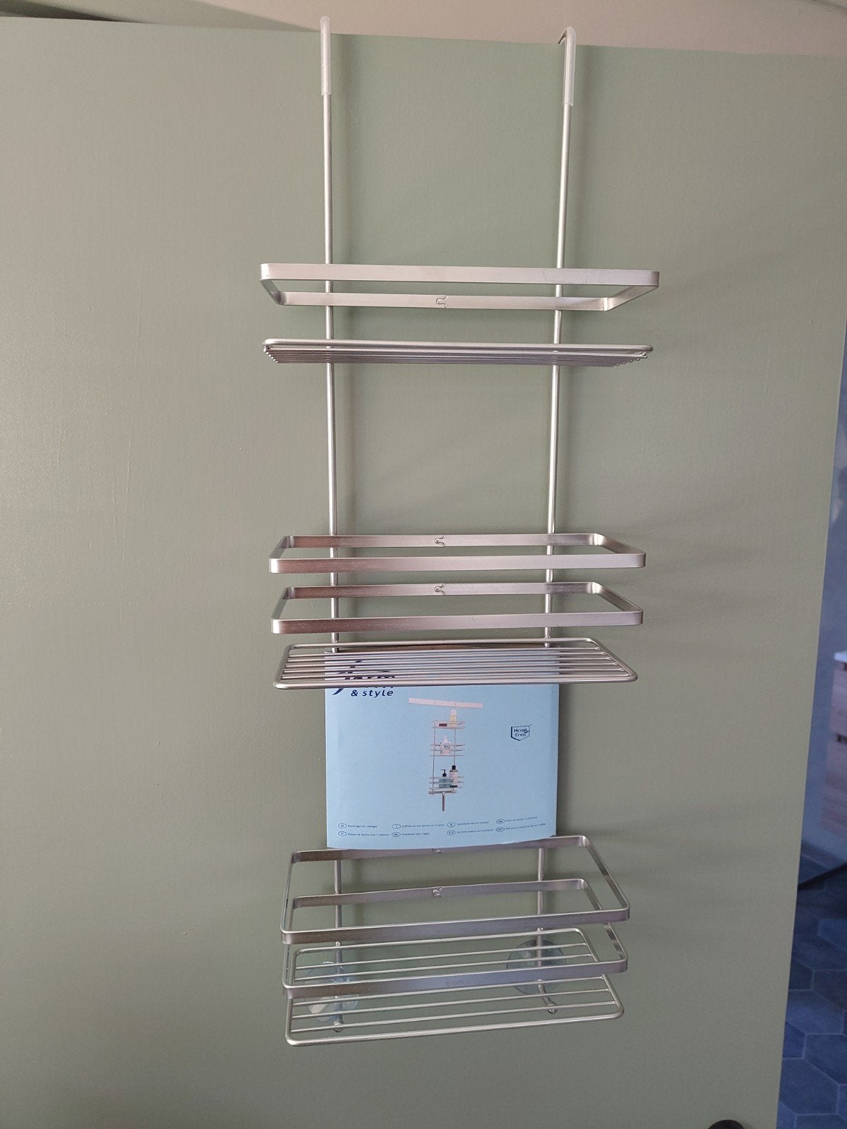 Douche rek voor shampoo flessen - RVS kleurig, Huis en Inrichting, Ophalen of Verzenden, Nieuw, Zilver, Douche-accessoire