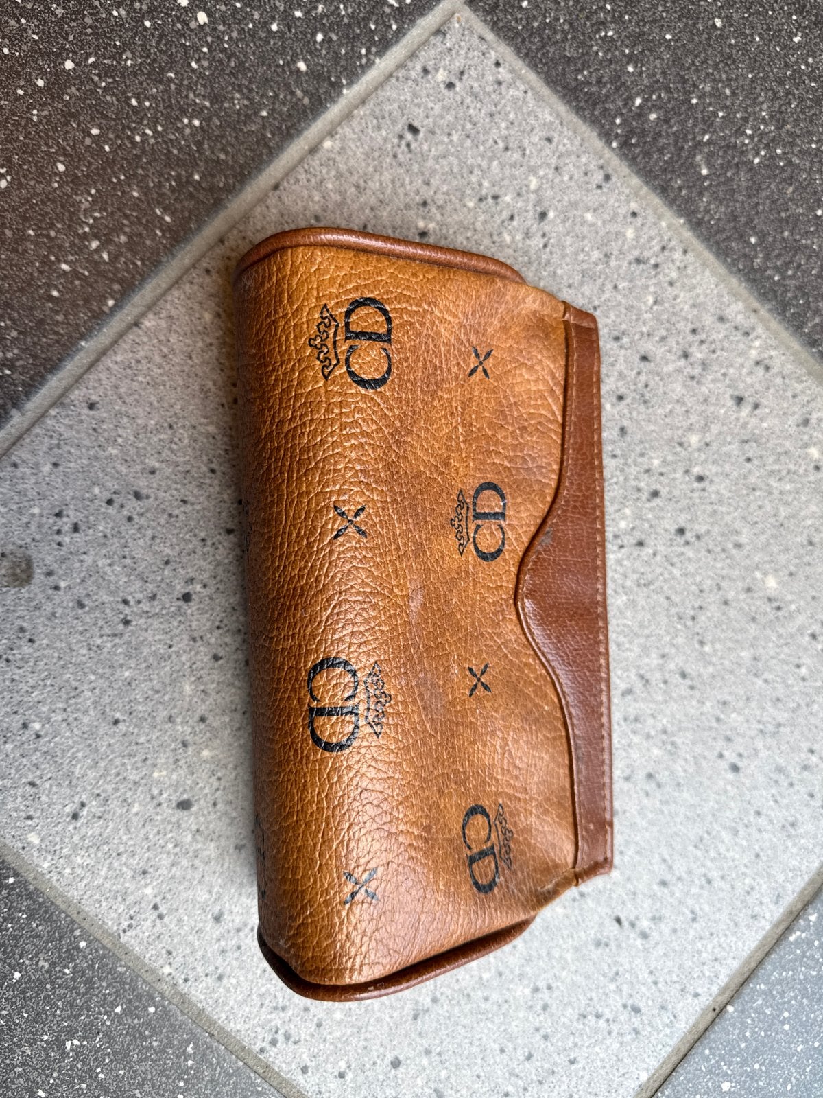 Vintage CD toilettasje/etui - Bruin leer, Ophalen of Verzenden, Gebruikt, Bruin, Softcase