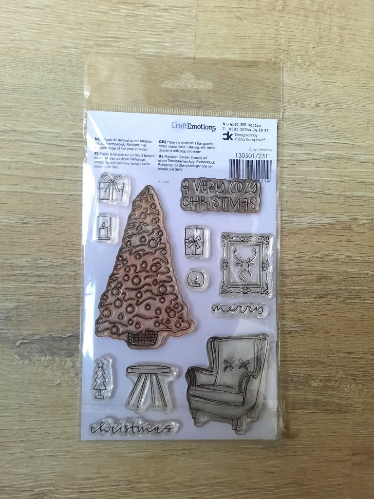 Carla Kamphuis kerst clear stamps Cozy Christmas, Hobby en Vrije tijd, Stempelen, Ophalen of Verzenden, Gebruikt, Clearstamp