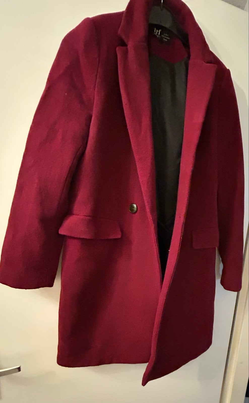 Zara Dames Jas Maat S Wol Polyester Wijnrood, Kleding | Dames, Ophalen of Verzenden, Gedragen, Maat 36 (S), Rood