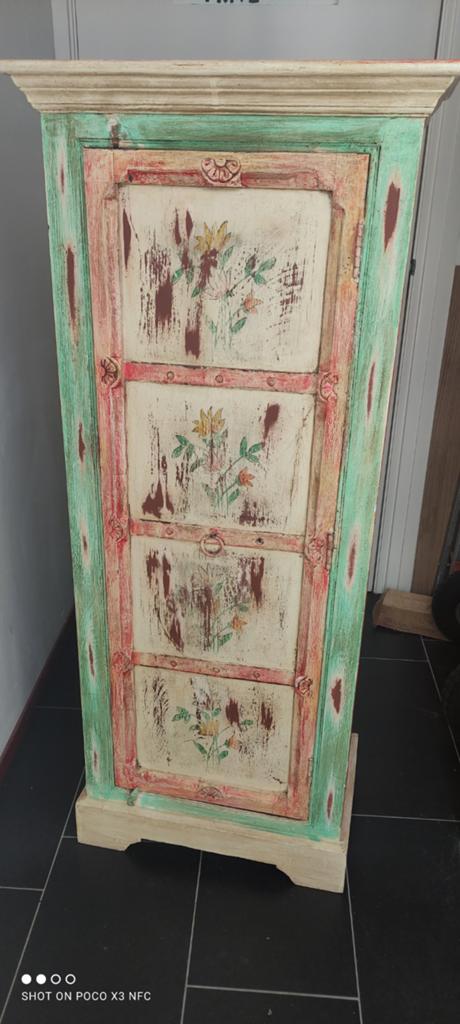 Mooi Apart kastje Ibiza/ india stijl  1.45 hoog teak hout, Ophalen of Verzenden, Gebruikt