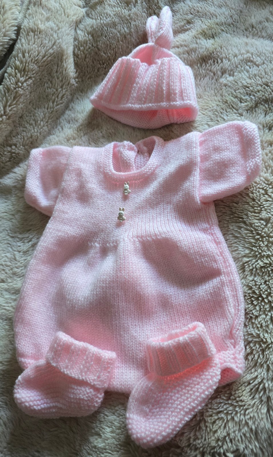 Reborn baby pakje roze wit - handgemaakt, Ophalen of Verzenden, Nieuw, Handgemaakt, Meisje